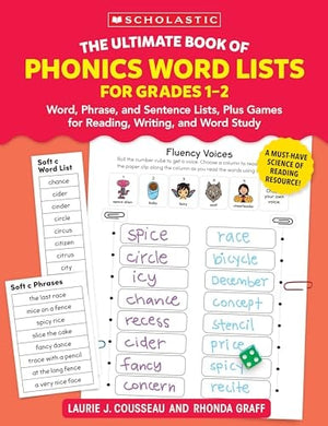 The Ultimate Book of Phonics Word Lists: Grades 1-2 Games and Word Lists for Reading, Writing, and Word Study
