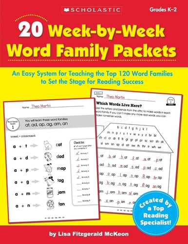 20 Week by Week Word Family Packets book cover