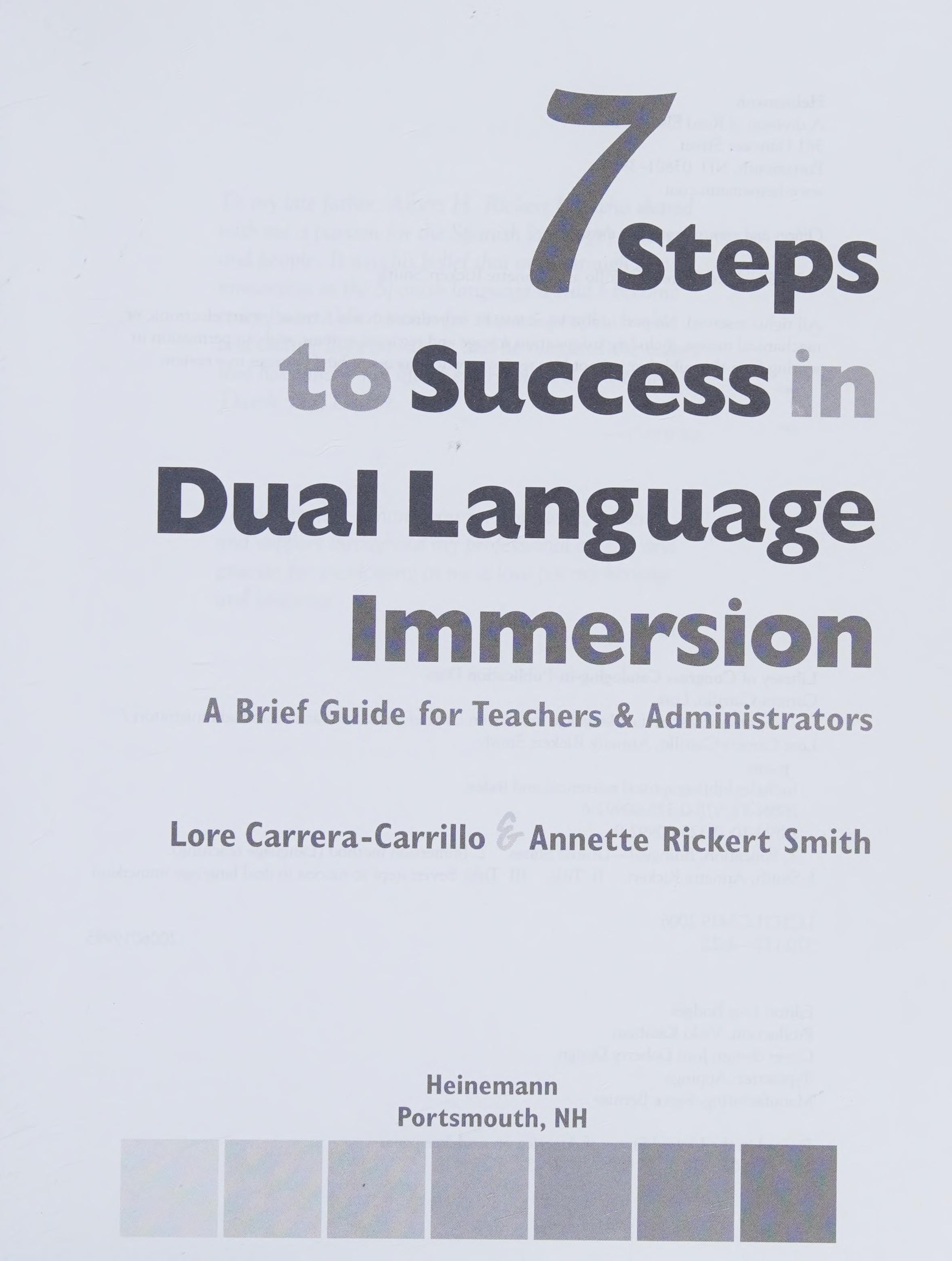 7 Steps to Success in Dual Language Immersion A Brief Guide for Teachers & Administrators book cover