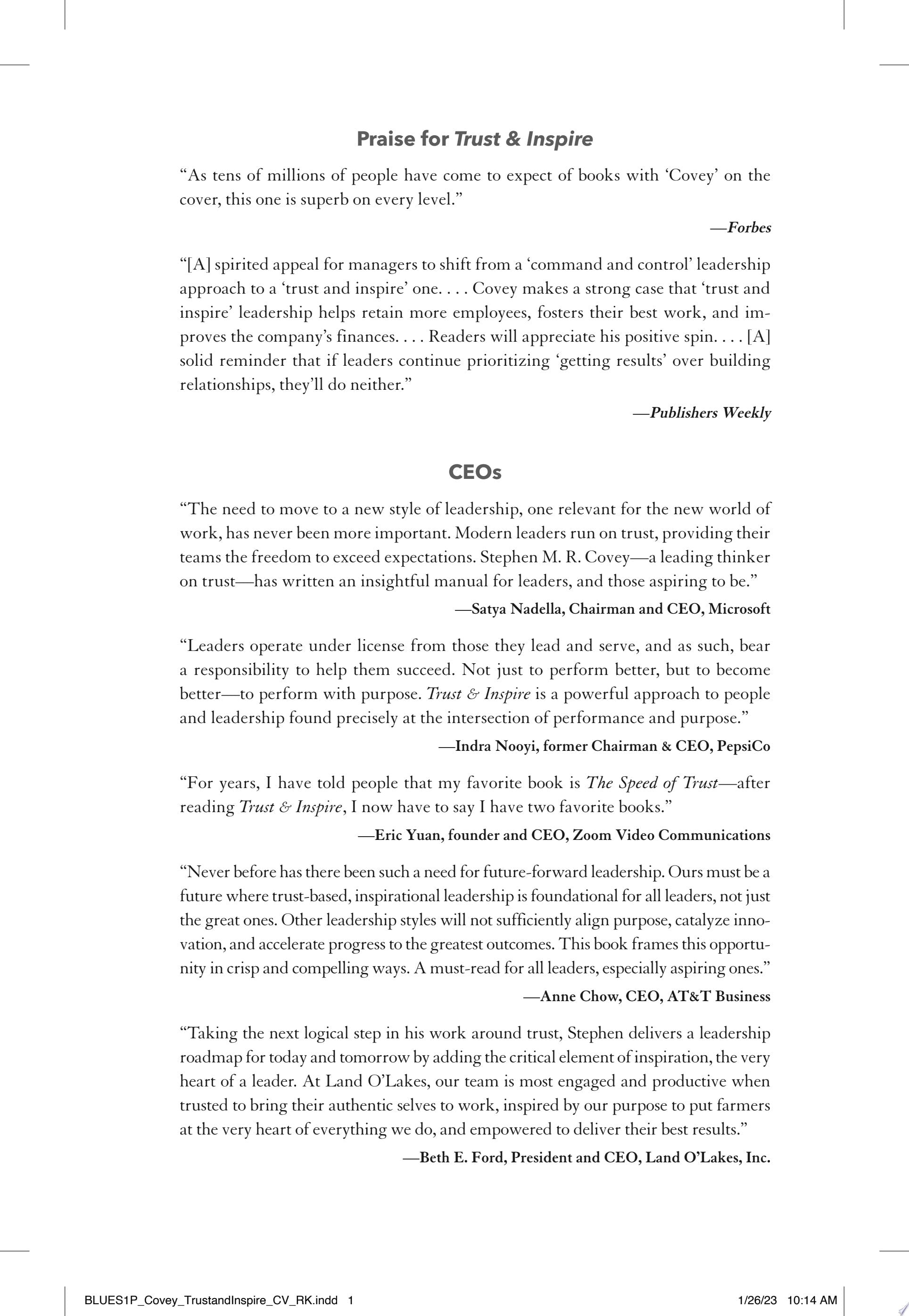 Trust and Inspire How Truly Great Leaders Unleash Greatness in Others book cover