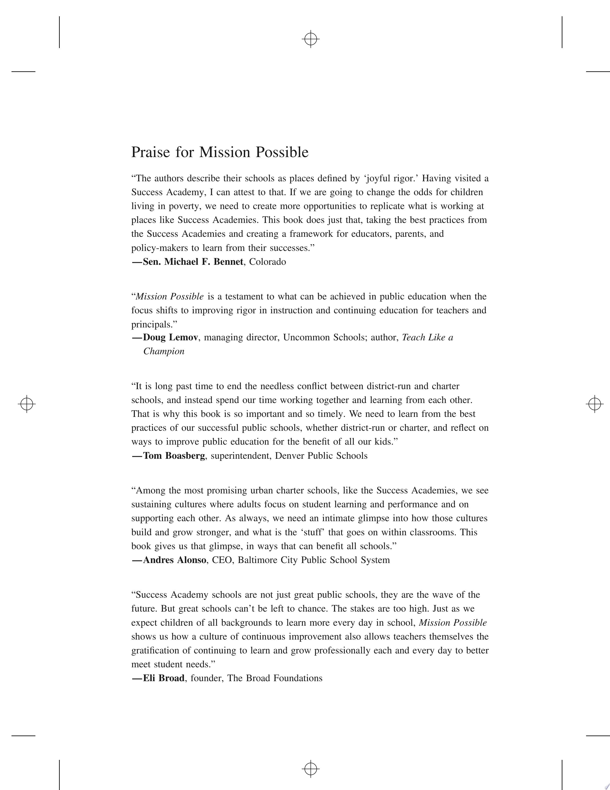 Mission Possible How the Secrets of the Success Academies Can Work in Any School book cover