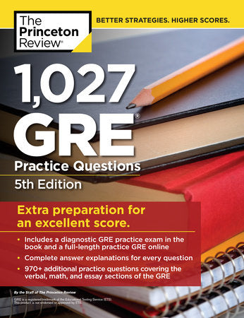 1,027 GRE Practice Questions, 5th Edition book cover