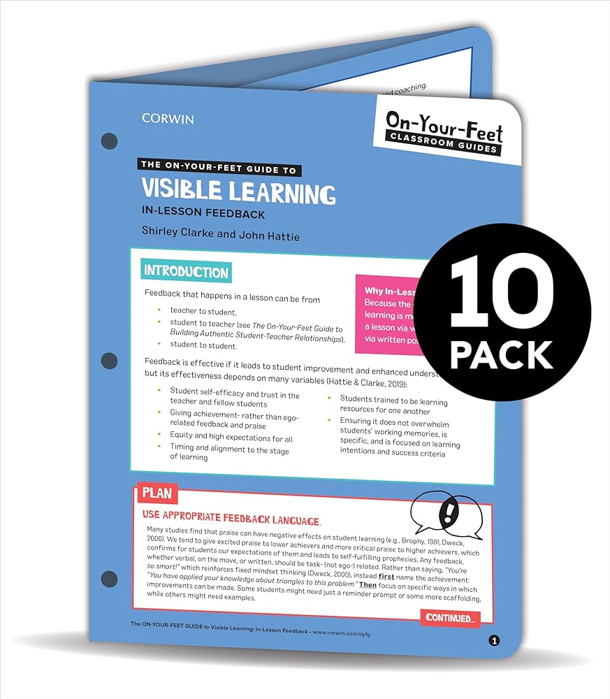 BUNDLE: Clarke: The On-Your-Feet Guide to Visible Learning: In-Lesson Feedback: 10 Pack (On-Your-Feet-Guides) cover image