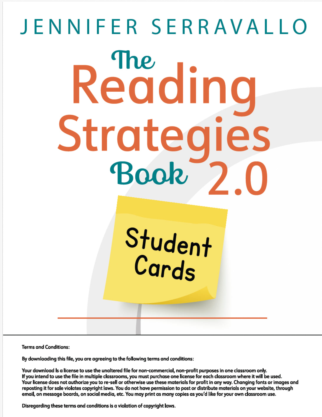 Student Task Cards for The Reading Strategies Book 2.0