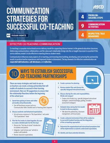 Communication Strategies for Successful Co-Teaching
