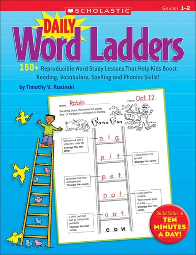 Daily Word Ladders: Grades 1-2 150+ Reproducible Word Study Lessons That Help Kids Boost Reading, Vocabulary, Spelling and Phonics Skills! book cover