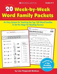 20 Week by Week Word Family Packets