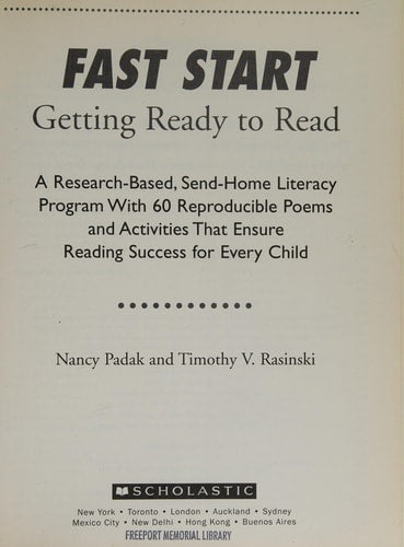 Fast Start Getting Ready to Read book cover