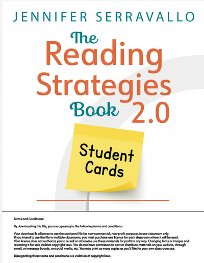 Student Task Cards for The Reading Strategies Book 2.0